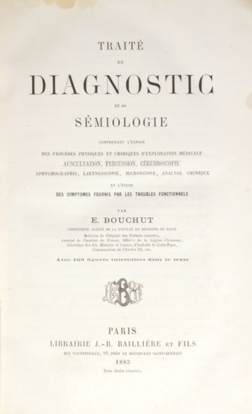 BOUCHUT. (E.) TRAITÉ DE DIAGNOSTIC ET DE SÉMIOLOGIE.