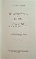STEINER. (Rudolf) RÉINCARNATION ET KARMA, COMMENT LE KARMA AGIT.