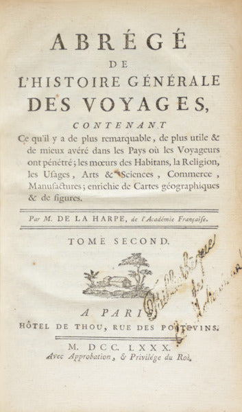 HARPE. (M. de la) ABRÉGÉ DE L'HISTOIRE GÉNERALE DES VOYAGES,