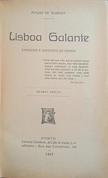LISBOA GALANTE. [4.Âª EDIÃ‡ÃƒO]