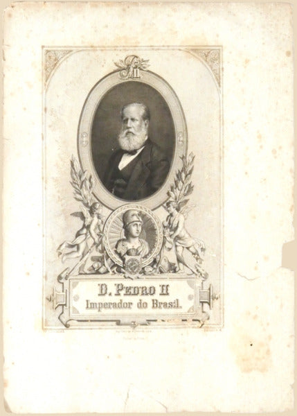 FILLON. (Alfred) GRAVURA. RETRATO DE D. PEDRO II IMPERADOR DO BRASIL. [OS LUSÍADAS, EMÍLIO BIEL]