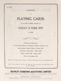 CATALOGUE OF PLAYING CARDS, FRIDAY 8 JUNE 1979.