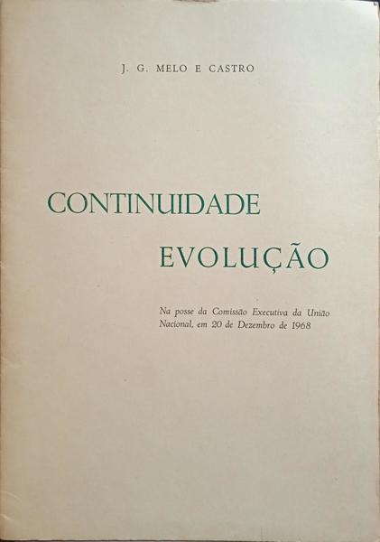 MELO E CASTRO. (J. G.) CONTINUIDADE EVOLUÇÃO.