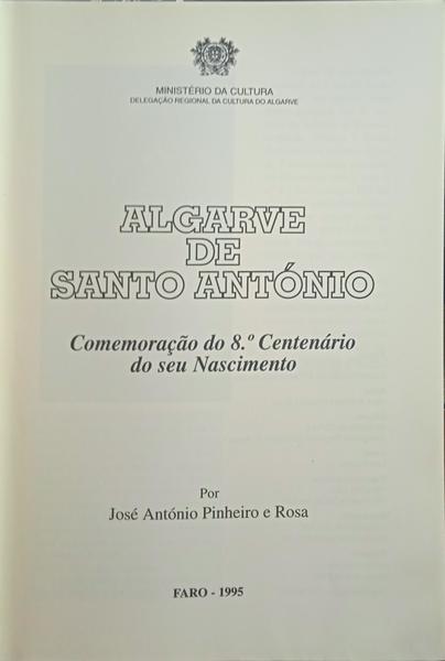 PINHEIRO E ROSA. (José António) ALGARVE DE SANTO ANTÓNIO.
