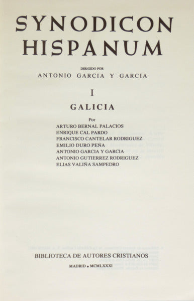 GARCIA Y GARCIA. (Antonio) SYNODICON HISPANUM. [4 VOLS.]
