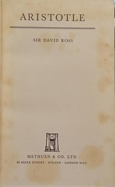 ROSS. (David) ARISTOTLE.