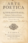 FLACCO. (Quinto Horácio) e Cândido Lusitano. ARTE POETICA.
