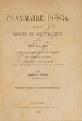 GRAMMAIRE RONGA SUIVIE D'UN MANUEL DE CONVERSATION.