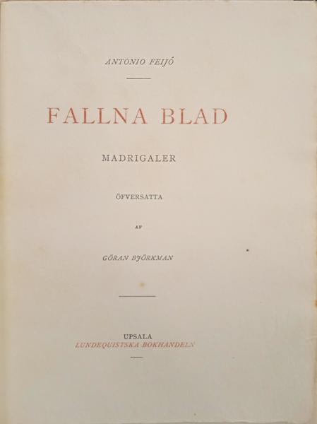 FALLNA BLAD. [DEDICATÓRIA]