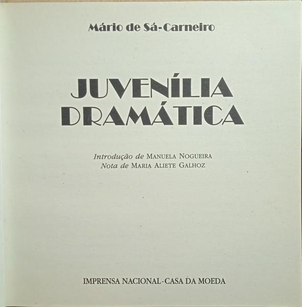 JUVENÍLIA DRAMÁTICA.