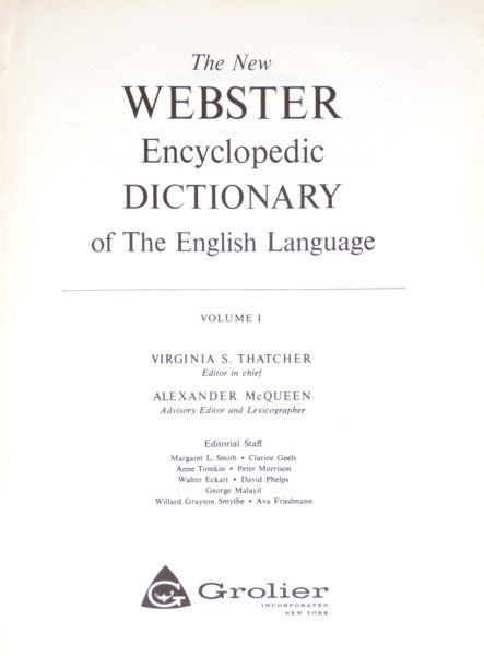 THE NEW WEBSTER ENCYCLOPEDIC DICTIONARY OF THE ENGLISH LANGUAGE. [2 VOLS.]