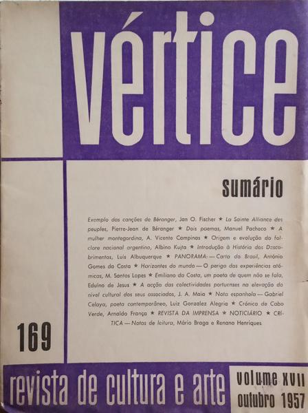 VÉRTICE, N.º 169, OUTUBRO 1957.
