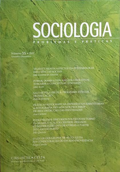 SOCIOLOGIA, PROBLEMAS E PRÁTICAS, N.º 55, SETEMBRO-DEZEMBRO 2007.