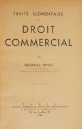 RIPERT. (Georges) TRAITÉ ÉLÉMENTAIRE DE DROIT COMMERCIAL.