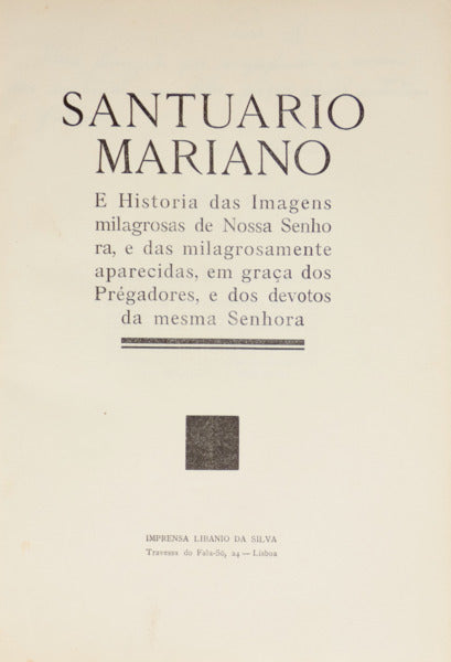SANTUÃRIO MARIANO. [2.Âª EDIÃ‡ÃƒO]