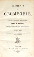 LEGENDRE. (Adrien-Marie) ÉLÉMENTS DE GÉOMÉTRIE,