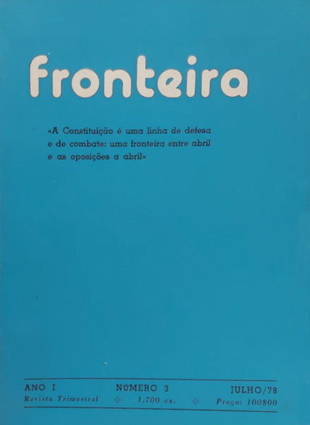 FRONTEIRA, N.º 3, JULHO 1978.