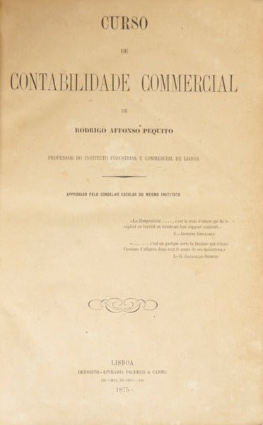 CURSO DE CONTABILIDADE COMMERCIAL.