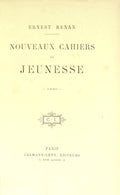 RENAN. (Ernest) NOUVEAUX CAHIERS DE JEUNESSE, 1846.