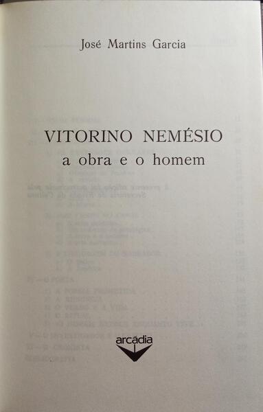 VITORINO NEMÃ‰SIO, A OBRA E O HOMEM.