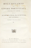 DICCIONARIO DA LINGOA PORTUGUEZA PUBLICADO PELA ACADEMIA DAS SCIENCIAS DE LISBOA.