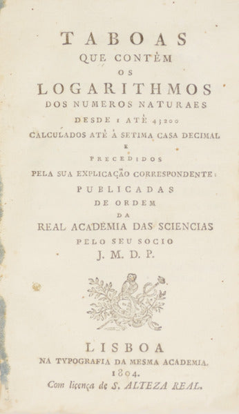 TABOAS QUE CONTÉM OS LOGARITHMOS DOS NUMEROS NATURAES DESDE 1 ATÉ 43200