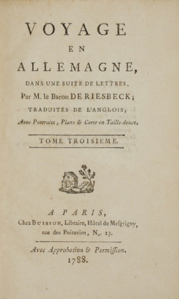 VOYAGE EN ALLEMAGNE, DANS UNE SUITE DE LETTRES,
