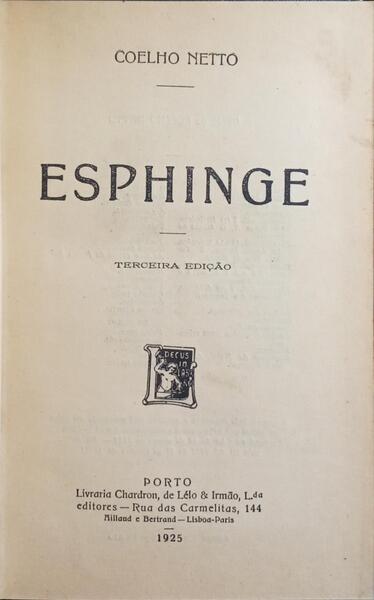 ESPHINGE. [3.Âª EDIÃ‡ÃƒO]