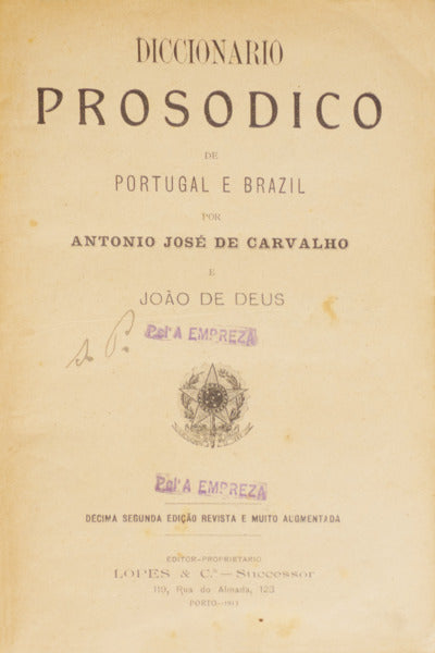 DICCIONARIO PROSODICO DE PORTUGAL E BRAZIL. [12.Âª EDIÃ‡ÃƒO]
