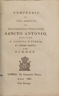 MADRE DE DEUS. (João da) COMPENDIO DA VIDA ADMIRAVEL DO THAUMATURGO PORTUGUEZ SANCTO ANTONIO,