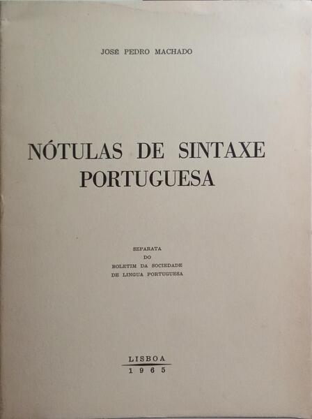 NÃ“TULAS DE SINTAXE PORTUGUESA.