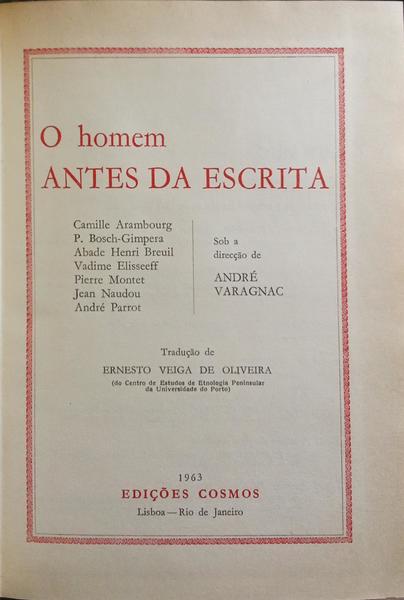 O HOMEM ANTES DA ESCRITA.