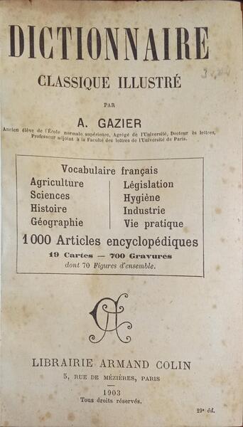 DICTIONNAIRE CLASSIQUE ILLUSTRÃ‰.