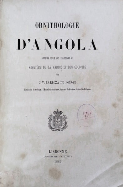 ORNITHOLOGIE Dâ€™ANGOLA.