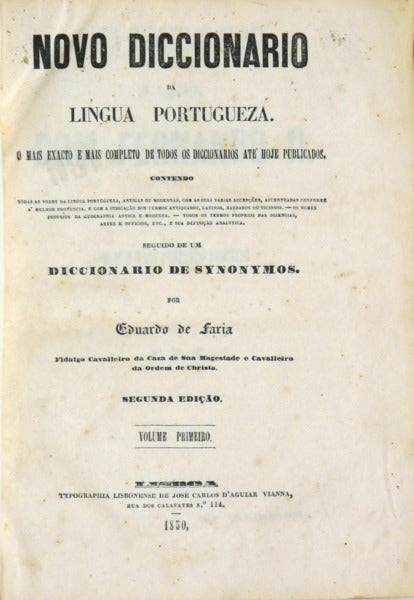 NOVO DICCIONARIO DA LINGUA PORTUGUEZA. [4 VOLS.]