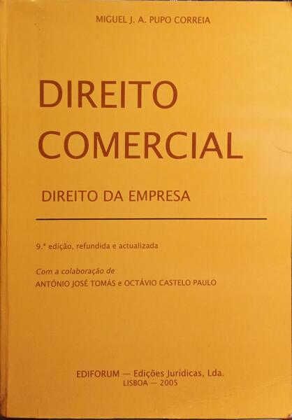 DIREITO COMERCIAL, DIREITO DA EMPRESA. [9.ª EDIÇÃO]