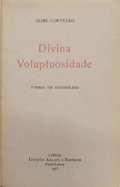 DIVINA VOLUPTUOSIDADE. [ENC. EDITOR]