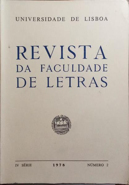 REVISTA DA FACULDADE DE LETRAS, IV SÉRIE, N.º 2, 1978.