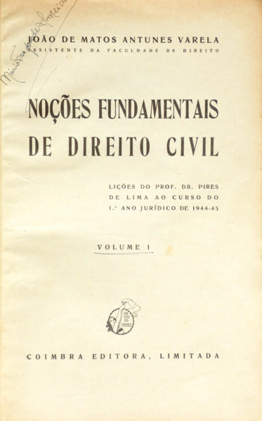 NOÇÕES FUNDAMENTAIS DE DIREITO CIVIL. [VOL. I]