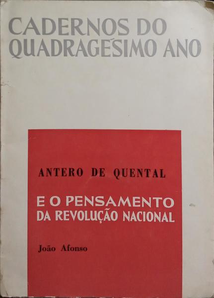 ANTERO DE QUENTAL E O PENSAMENTO DA REVOLUÇÃO NACIONAL.