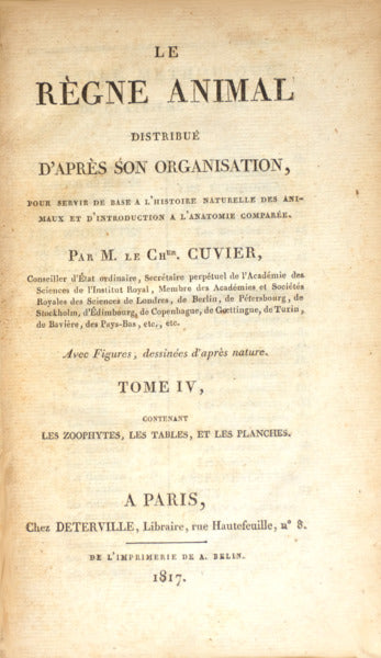 LE RÉGNE ANIMAL DISTRIBUÉ D'APRÈS SON ORGANISATION, [TOME IV]