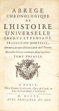 ABREGÉ CHRONOLOGIQUE DE L'HISTOIRE UNIVERSELLE SACRÉE ET PROFANE. [5 VOLS.]
