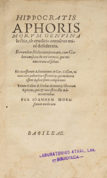 APHORISMORVM GENVINA LECTIO,