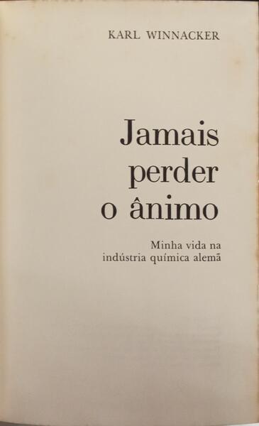 JAMAIS PERDER O ÂNIMO.