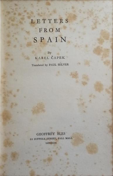LETTERS FROM SPAIN. [1.ª EDIÇÃO]
