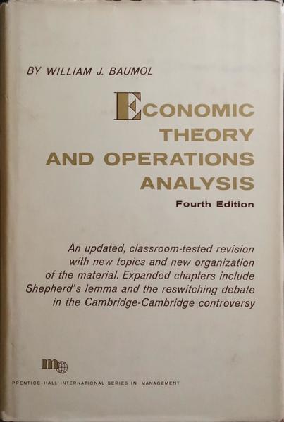 ECONOMIC THEORY AND OPERATIONS ANALYSIS.