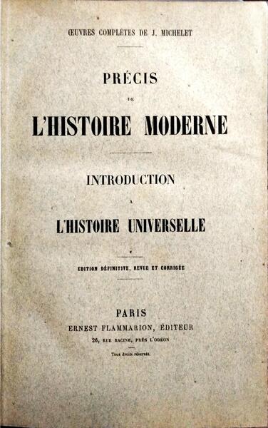 PRÉCIS DE L'HISTOIRE MODERNE.