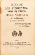 ROQUETTE. (J.-J) e José da Fonseca. DICCIONARIO DOS SYNONYMOS, POETICO E DE EPITHETOS DA LINGUA PORTUGUEZA.