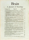 BRAIN, A JOURNAL OF NEUROLOGY, VOL. 96: PART. II JUNE 1973 - PART IV, DECEMBER 1973. [3 VOLS.]
