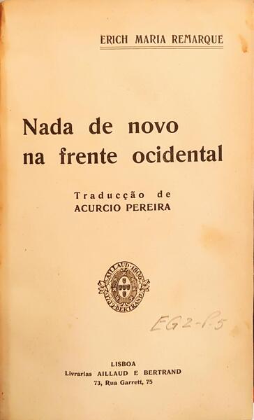 NADA DE NOVO NA FRENTE OCIDENTAL.